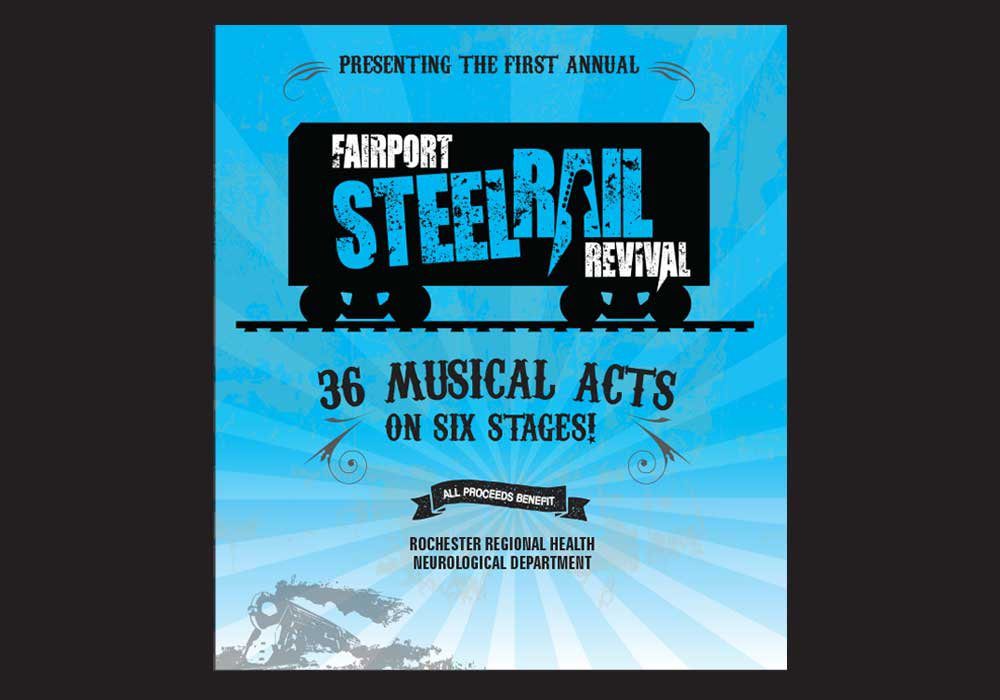 signage design for fairport steel rail festival